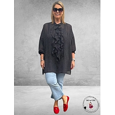 Only-M Crepon Roezel Blouse Zwart